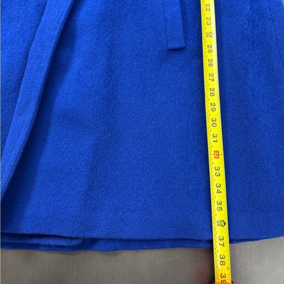 Vintage 70s Larry Levine Women Union Made ILGWU Blue Wool Crest Embroidered Coat - Picture 14 of 15